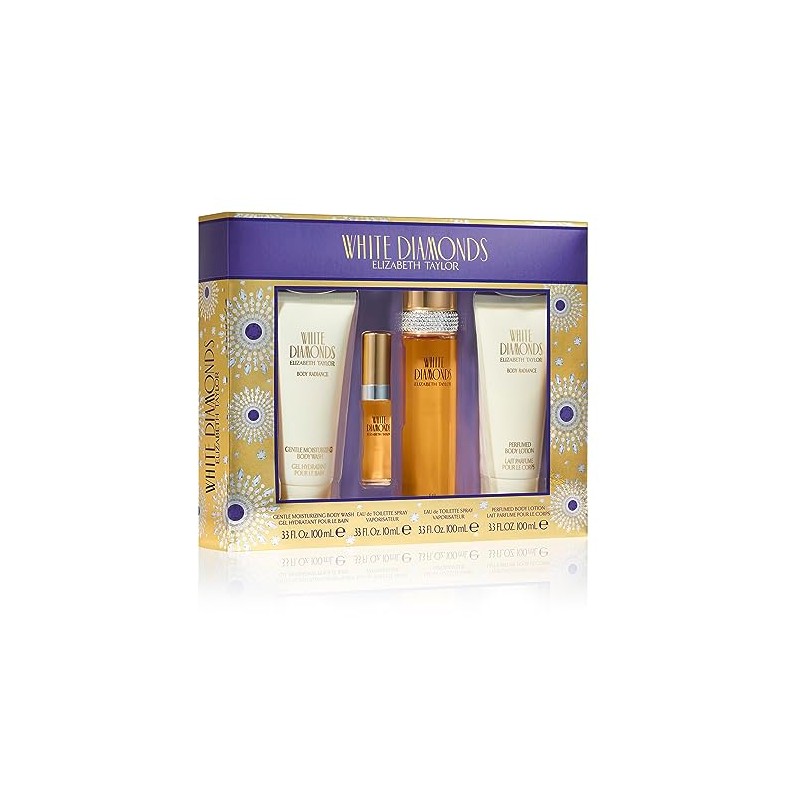 Elizabeth Taylor White Diamonds 4-Piece Set for Women (3.3 Oz