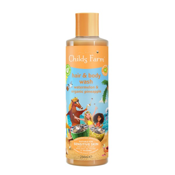 Childs Farm | Kids Hair & Body Wash 250ml | Watermelon & Organic Pineapple | Gently Cleanses | Suitable for Dry, Sensitive & Eczema-prone Skin