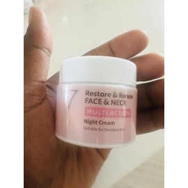 No7 Restore Renew Night Cream for Face Neck Multi-Action 50ML