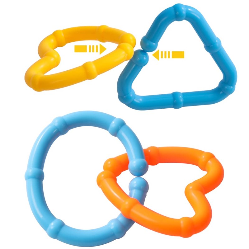 COLVWOFA 50PCS Baby Rings Toy Links Plastic Babies Teething Ring