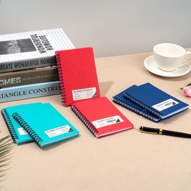 FLYING EAGLE Premium 4x6 Small Spiral Notebook 6 Pack A6 Mini Journal Plastic Hardcover 8mm Ruled Notebook 3 Color 468 Pages for School Work