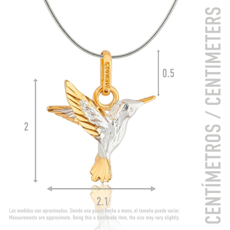 TAMI Collar de Colibrí para Mujer en Plata 925 -