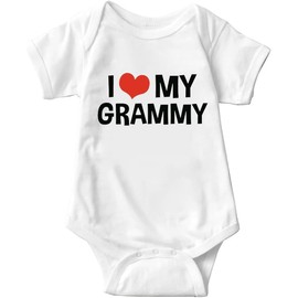 Brief Turbo I Love My Grammy Baby Girls Boys Bodysuit Newborn onesie Short Sleeve Infant Romper white 18months