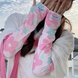 Lalapala Arm Cover, Women's, UV Protection, 99.9%, Summer, Arm Sleeve, Loose, Sun Protection, UPF50+, Cool to Touch, Arm Cover, Ice Silk, Sweat Absorbent, Quick Drying, Anti-Slip, Good Touch