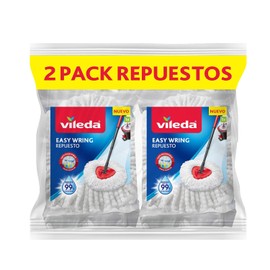 Vileda Easy Wring - Pack de 2 Repuestos Trapeador Mop Microfibra