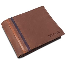 ROYALZ Leather Wallet for Men Vintage Wallet 8 Card Slots Vintage, Antero Brown, Vintage