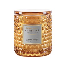 Hidden Label Amber & Vanilla scented candle, Natural Soy Candle,100% Cotton Lead-Free Wick,Candles for Home Scented,10 oz 65 Hours Burn time,candle gifts for Women & Men., Brown