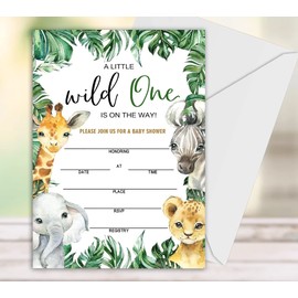 Geuro Baby Shower Invitations, Floral Fill In Invites Cards wih Envelopes, Baby in bloom, Set of 25.