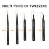 TOWOT Precision Tweezers, Pointed Tweezers for Electronics, Anti-static Stainless Steel