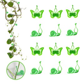 Revylink 50Pcs Snail Plant Clips for Vines Butterfly Wall Plant Clips for Climbing Training Sticky Hooks Hanging Plants Climbing Wall Fixture Clips Plant Climber Vine Plant Support Green