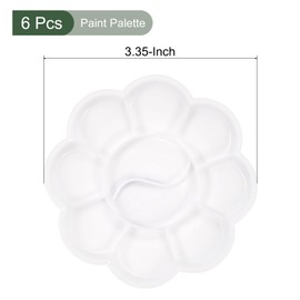 YOKIVE 6 Pcs Flower Palette, Pigment Tray 10 Well Plastic Paint Pallets, Color Mixing Tray, Great for Watercolor, Oil Paint, Artwork (White, 3.3-Inch)