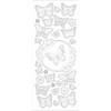 Stickers Butterflies, sheet 10x24 cm, approx. 28 pc, silver, butterflies,