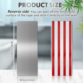 Gisafai 32 x 12 Inch Stainless Steel Hand Dryer Wall Splash Guard Wall Splash Guard Backsplash Protector Panel with Ultra Strength Adhesive for Bathroom, Kitchen, Restroom(1 Pc)