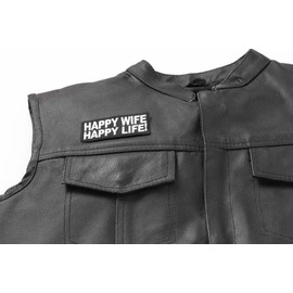 Happy Wife Happy Life Patch - 4x1.5 inch. Embroidered Iron on Patch