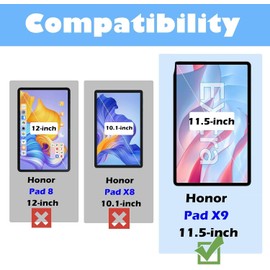 ROISKIN Honor Pad X9 11.5 inch 2023 Case: Heavy Duty Rugged Cover for Tablet Honor Pad X8 Pro with Pen Holder & Rotating Kickstand & Shoulder Strap, Light Blue