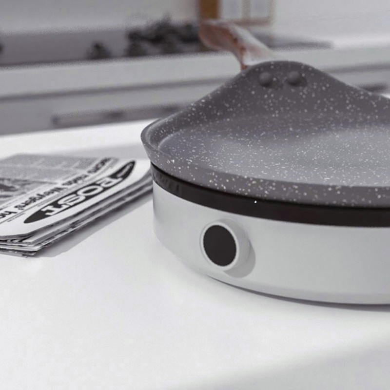 Flat Bottomed Pancake Pan Grey Aluminum Alloy Cooking Pan Non