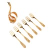 6Pcs Coffee Dessert Fork Set Metal Swan Base Holder Dessert