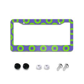EFAWIPA Green Phish Circles Stainless Steel License Plate Holder Unique Car Accessories Decoration with 2 Screws Fits Standard Vehicles Size 12.3" x 6.3"
