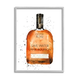 Stupell Industries Save Water Drink Bourbon Quote Common Liquor Bottle, Design by Mercedes Lopez Charro