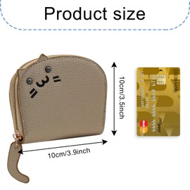 AfitLulu Small Purses for Women, Card Wallet Accordian Credit Card Holder Wallet with 9 Card Slots and Compartment, Women Wallets Cute Cat Ladies Purse with Zipper for Card Coin Cash (Blue)