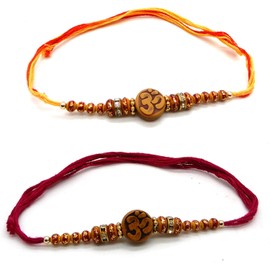 Rakhi for Brothers Om Design Rakhi | Golden Silver Designer OM Rakhi | Om Rakhi Bracelet | Raksha Bandhan Gift for Brother | Rakhi Set for Brother (Designer) (VGOMDESIGNRAKHISETS)