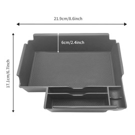 Agulier ABS Center Console Organizer Compatible with Ford Explorer 2020-2024 Accessories Embedded Storage Armrest Box Fit for Explorer (Black