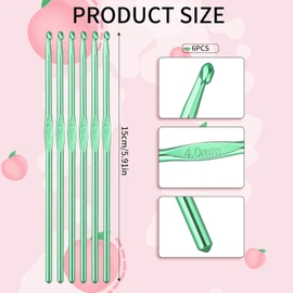 6Pcs Aluminum Crochet Hooks Crochet Needles,Aluminum Crochet Craft Needles,Metal Crochet Needles Crochet Hook,Aluminum Crochet Hooks Knitting Needles,Metal Crochet Hooks Knitting Needle for DIY Craft