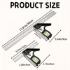 Set Square, 2-Piece Multifunctional Right Angle Ruler, Professional Combination Square