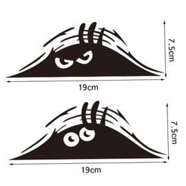 NA 2 Pcs 3D Funny Peeking Monster Stickers Scary Eyes Car Stickers Peeking Elf Car Decal Waterproof Car Decal for Car Window Bumper Laptop Motorcycle Black