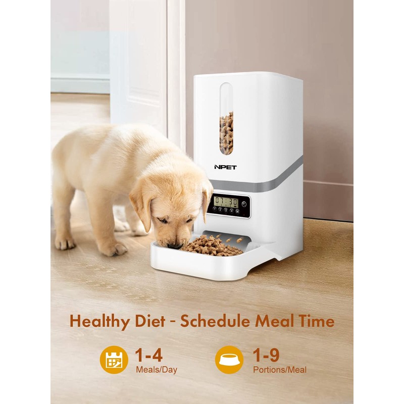 NPET Automatic Cat Feeder, 6L Dog Food Dispenser with Desiccant