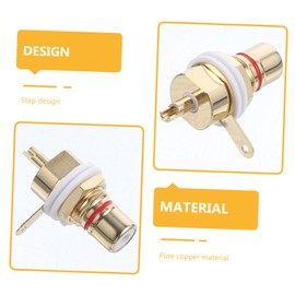 Kisangel 2Pcs Rca Plugs Plated Connector with Design Reliable Rca Female Socket for Enhanced Audio System for Speakers and Home Theater Setup