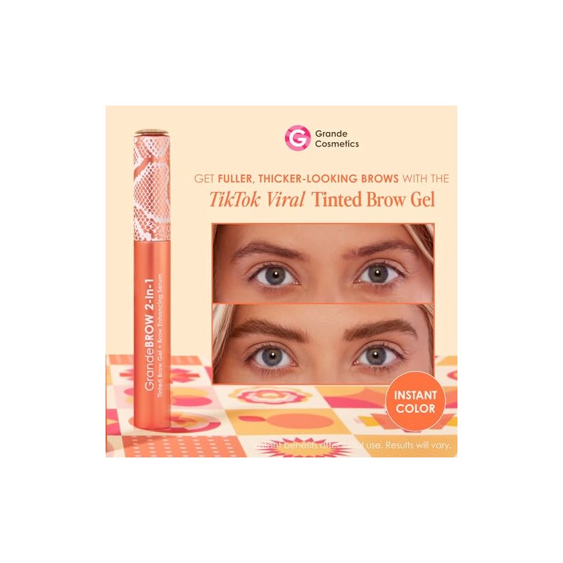 GrandeBROW 2-in-1 Tinted Brow Gel + Brow Enhancing Serum, Light