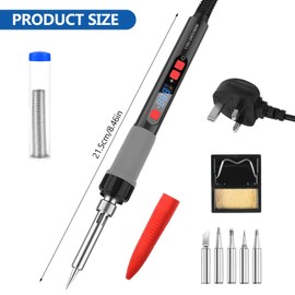 ZONJIE Soldering Iron Kit, 90W LCD Digital Temperature Adjustable 180-500°C Solder Kits, Soldering Gun Welding Tool for Electronics Soldering, Stained Glass Soldering, High Power Soldering