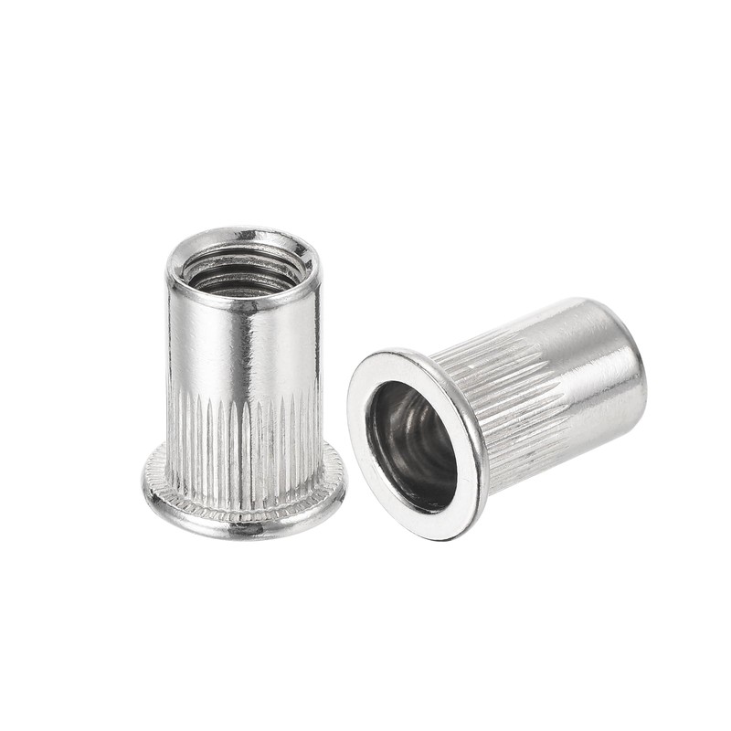 sourcing map 100Pcs Rivet Nuts Flat Head, M10 Stainless Steel