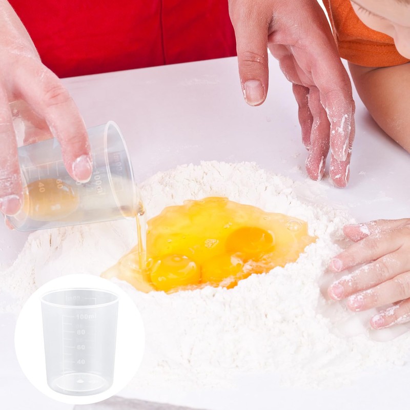 3pcs Rice Measuring Cups for Cooker, 100ml Transparent Plastic Laundry
