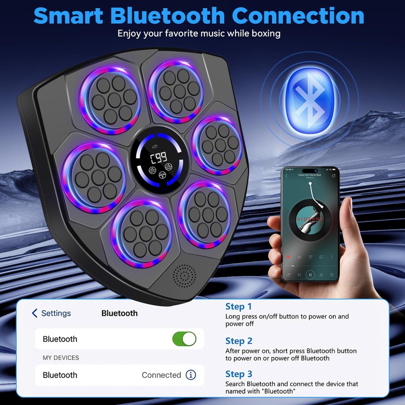 JUOIFIP Music Boxing Machine, Smart Boxing Machine for Adults with