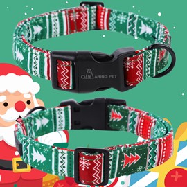 ARING PET Christmas Dog Collar-Cute Cotton Lightweight Dog Collars, Adjustable Christmas Pet Collars Puppy Collar with Quick Release Buckle