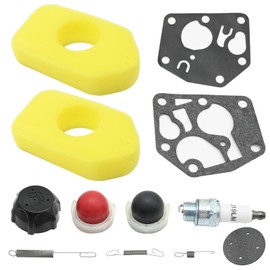 SYOWADA 698369 12PCS Air Filter, Carburetor Diaphragm, Spark Plug Replacement for brigs-straton 3.5-4.5 HP, Replace 694394 494408 495770 795083