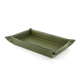 BELCRAFT Orvieto Leather Tidy Tray, handmade classic Italian style, Green (28x19 cm)