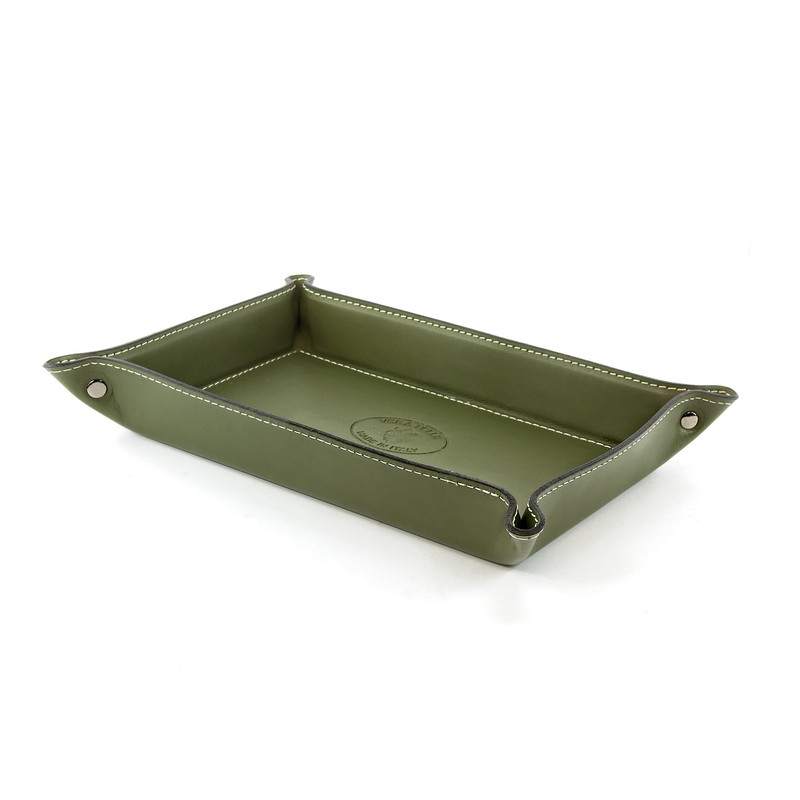 BELCRAFT Orvieto Leather Tidy Tray, handmade classic Italian style, Green