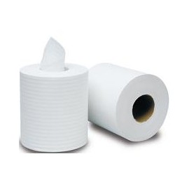 Lavex Janitorial 2-Ply White Center Pull Economy Paper Towel 600' Roll - 6 / Case