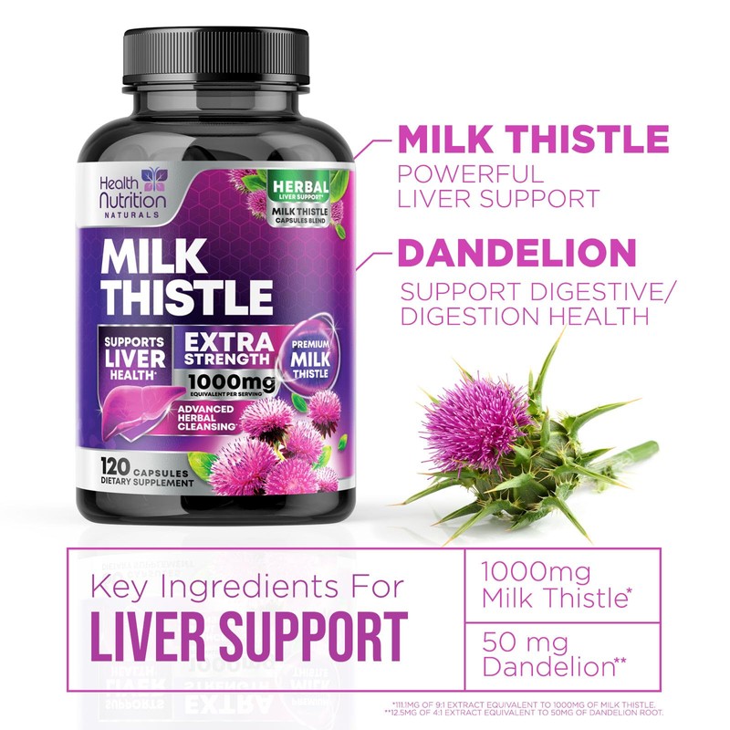 Milk Thistle Supplement - Liver Cleanse Detox & Repair Formula
