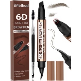 Eyebrow Pen for Women & Men, Natural Hair-Like Brows, Black Brown