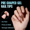 TOMICCA Medium Almond Nail Tips - Full Coverage, Soft Gel