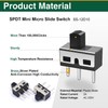 20 Pcs SPDT Micro Slide Switch 3 Pin 2 Position,Small