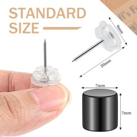 Outus 50 Sets Magnetic Push Pin Magnet Thumb Tack Poster Hanger Thumb Tacks for Wall School Supplies Classroom Decoration Bulletin Boards (Black)