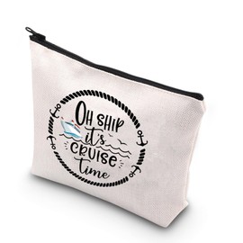 VAMSII Cruise Cosmetic Bag Cruise Time Family Cruise Beach Summer Trip Boat Trip Toiletry Bag Cruise Life（Oh Ship It's Cruise Time）