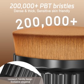 DHGBD Foundation Makeup Brush, Flat Top Kabuki Brush for Face & Bodycare Application, Dense Makeup Blush Brush for Blending Liquid, Cream, Powder Cosmetics, Self Tanning Brush Applicator(Black)