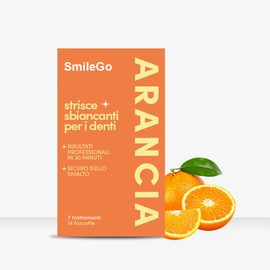 Professionelle Aufhellungsstreifen – 7 Behandlungen mit Orangengeschmack – sicher für den Nagellack – nicht empfindliche Zahnaufhellung – Aufhellung ohne Schäden – Packung mit 14 Streifen für frischen