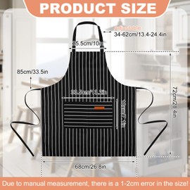 saerryor 2 Pack Unisex Adjustable Bib Apron with Pockets Cooking Kitchen Chef Women Men Aprons for Home Kitchen,Restaurant,Coffee House,Black